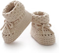 Baby Booties 100% Cotton Knitted Newborn First Cozy Warm Crib Shoes by Rebolly