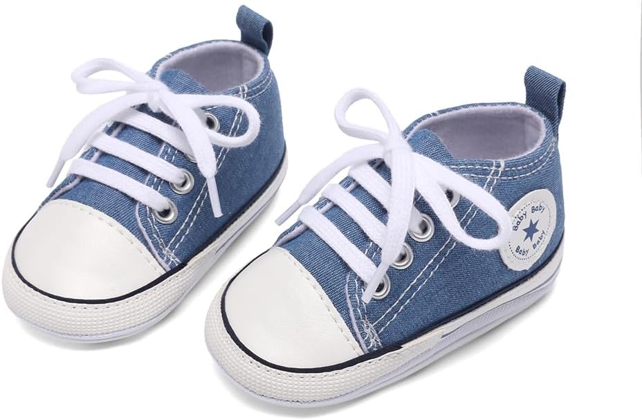 Unisex Baby Girls Boys Canvas High-top Shoes, Newborn Infant Anti-Slip Soft - Image 7