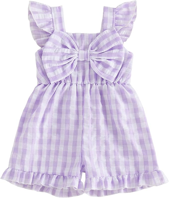 Little Girl Romper Toddler Overalls Summer Bow Jumpsuit Boho Outfit 6M-5T by Nibbcoa