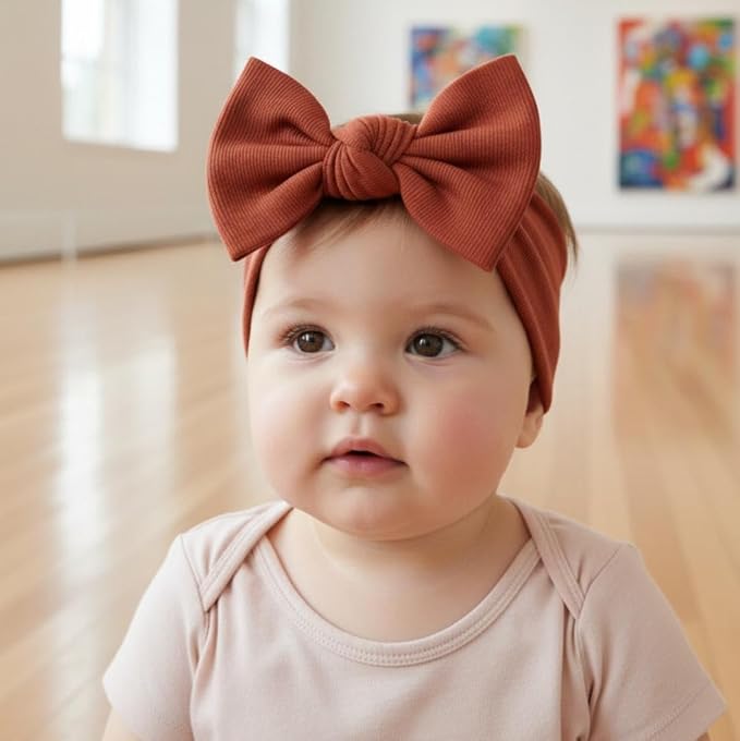 Baby Girl Headbands-Infant, Toddler Cotton Handmade Hairbands - Image 2