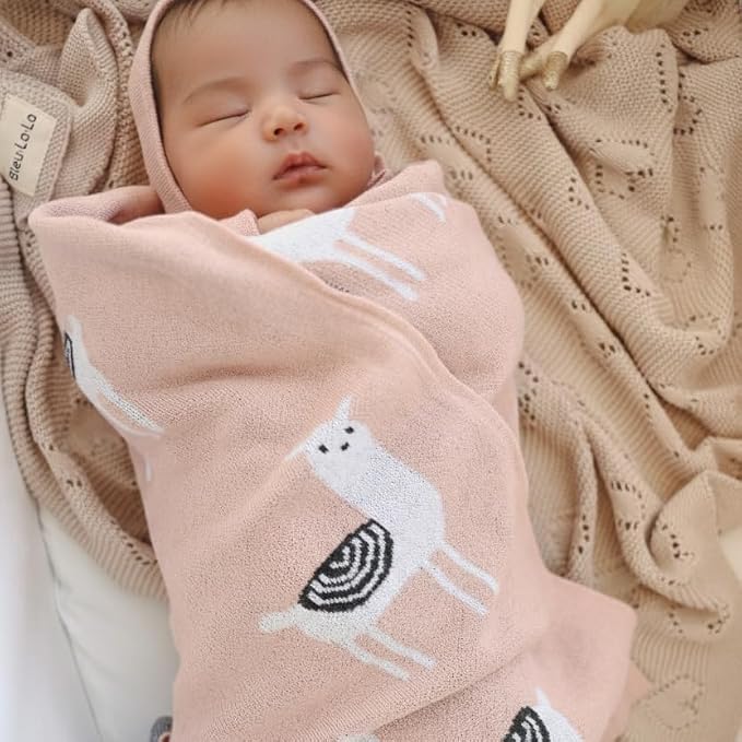 Knit Swaddling Baby Blanket - Image 2