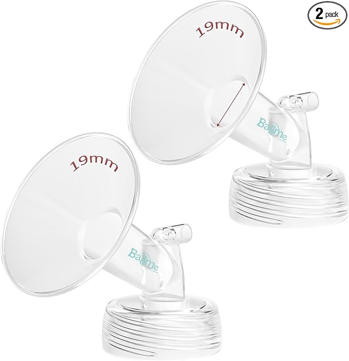 19MM Wide-Mouth Flange Spectra Replacement Pump Parts for S1 S2 - Exact Fit Medical Grade Flanges Breast Pump Parts - BPA Free Spectra Pump Parts - Perfect for Travel & Working Moms (2-Pack)