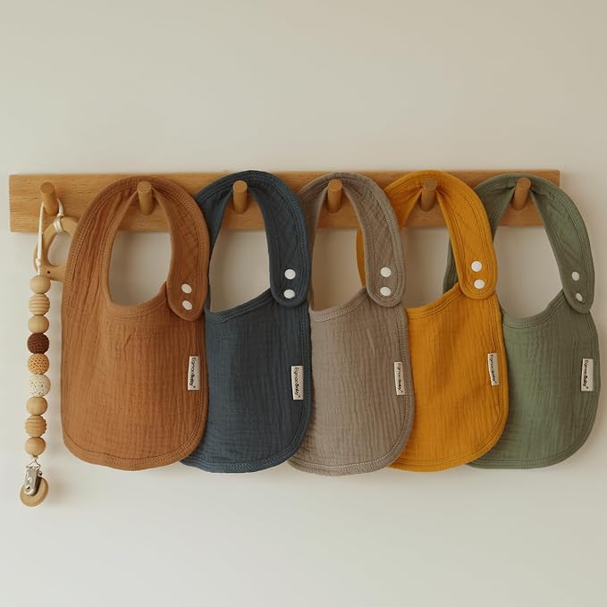 Muslin Baby Bibs for Drooling and Teething, Bibs for Boys Girls | Soft Cotton - Image 7