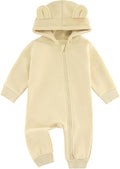 Baby Jumpsuit Hoodie Romper Zipper Long Sleeve One Piece Outfits Warm Clothes by GLEAMINGGRAIN