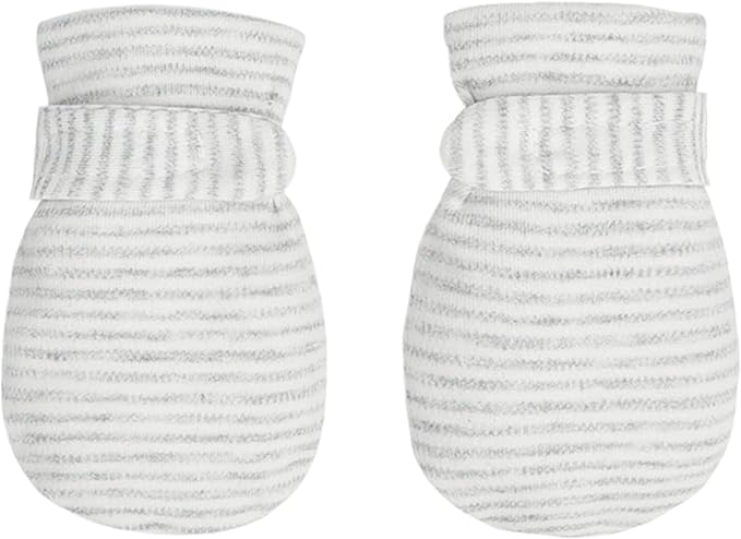 Newborn Baby No Scratch Mittens Stay On, 100% Cotton Breathable, Adjustable by Reyow