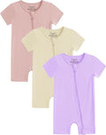 Jimonda Baby Bamboo Rayon Rompers Short Sleeve 3pc Pjs by JimondaBaby