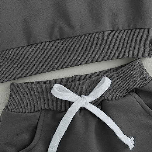 Infant Baby Boy Fall Winter Clothes Outfit Hooded Long Sweatshirt Pant Set - Image 6