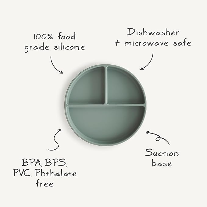 mushie Silicone Suction Plate | BPA-Free Non-Slip Design (Powder Blue)