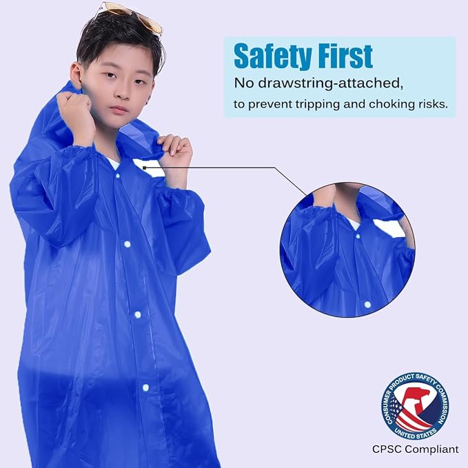 Kids Rain Jacket, 2 Pack Rain Ponchos - Image 3