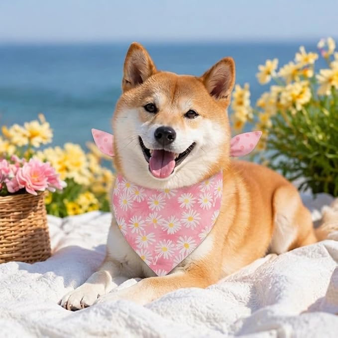 Spring Dog Bandana, Summer Dog Bandanas Boy Girl, Daisy Dog Scarf - Image 7