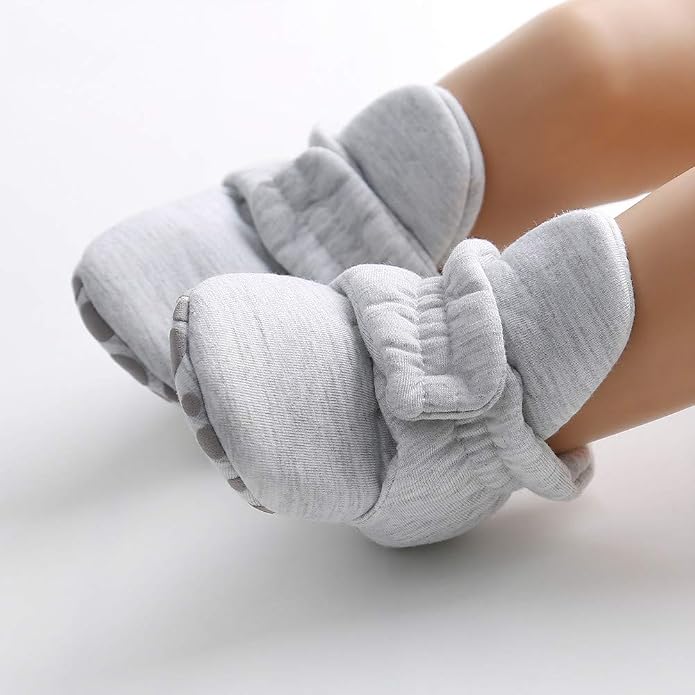 Infant Baby Boys Girls Cozy Fleece Booties Stay on Slippers Non Slip Soft - Image 2