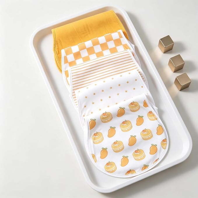 sleepyturtle Pack of 5, Baby Burp Cloths, Soft and Absorbent - Image 2