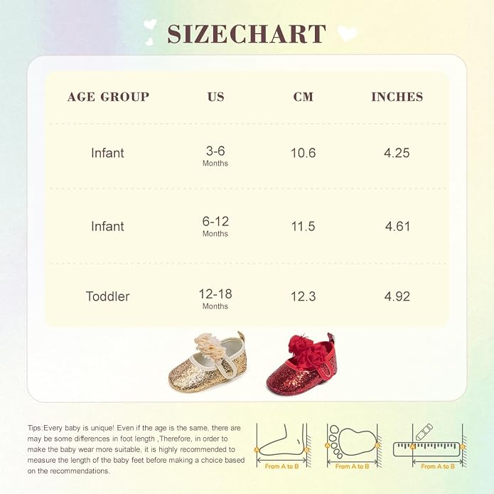 KIDSUN Infant Baby Girls Mary Jane Shoes Non-Slip Rubber Sole Ballet Slippers - Image 6