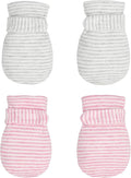 Newborn Baby No Scratch Mittens Stay On, 100% Cotton Breathable, Adjustable by Reyow