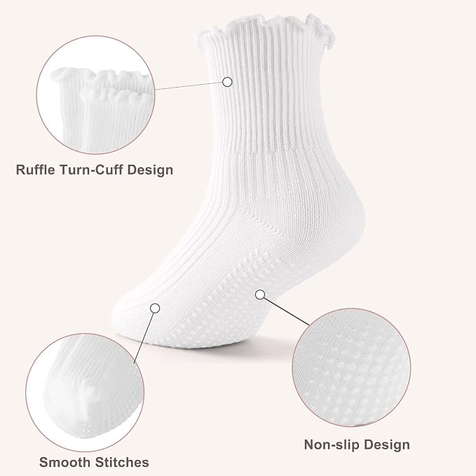 HONGTEYA 6 Pairs Toddler Ruffle Socks - Image 4