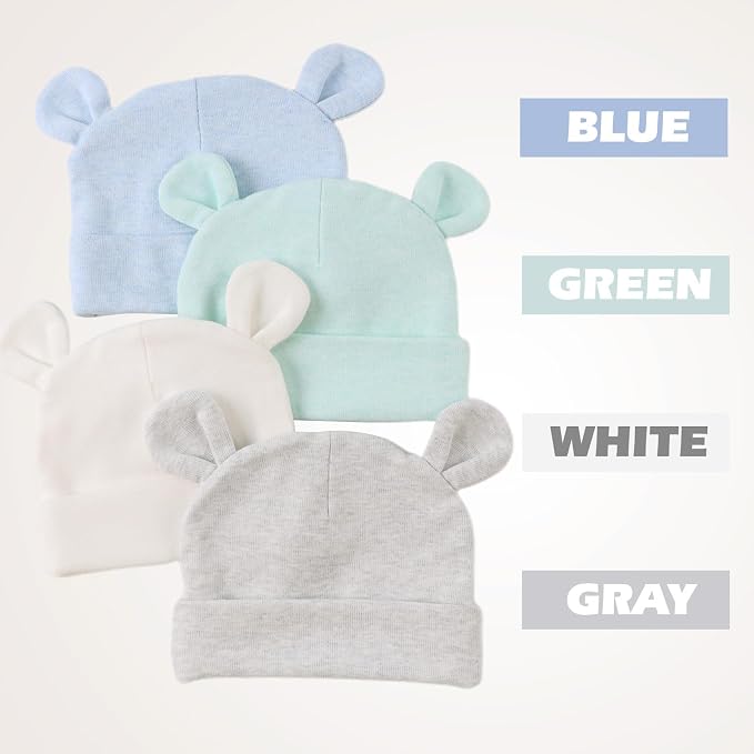 Cotton Newborn Baby Girls Hat Spring Newborn Boys Hat Cute Rabbit Infant Beanie - Image 4