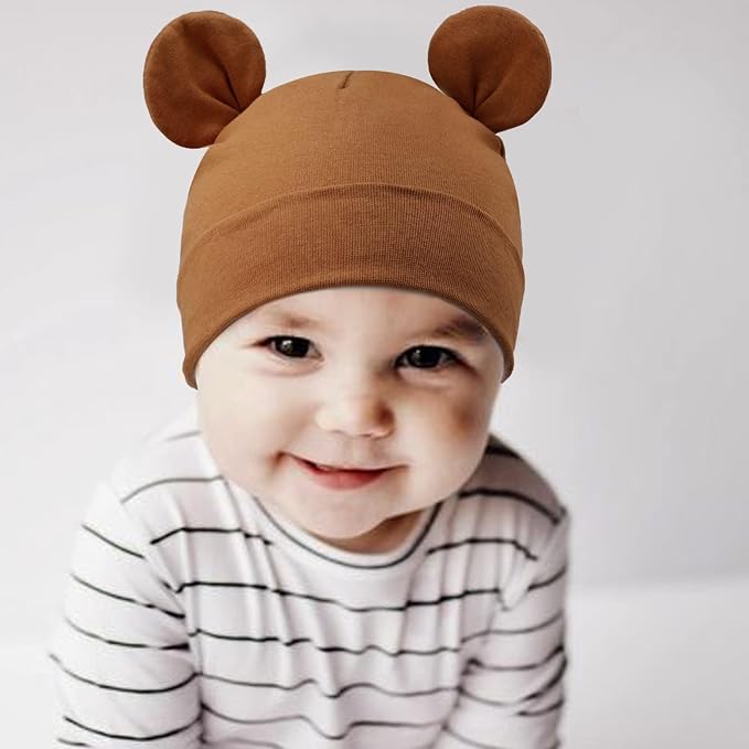 DRESHOW BQUBO 4 Pieces Baby Beanie Newborn Toddler Soft Cute Knit Hat Hospital - Image 3