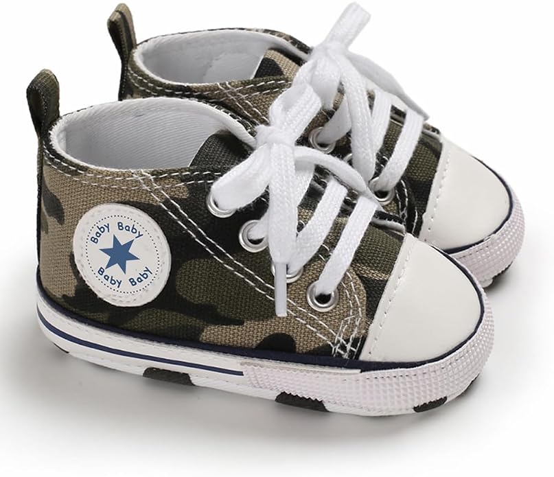 Unisex Baby Girls Boys Canvas High-top Shoes, Newborn Infant Anti-Slip Soft - Image 5