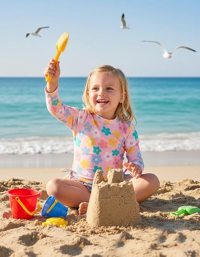 Renotemy Baby Swimsuit Girls One-Piece Swimwear Baby Beach Essentials 3M-3T - Image 2