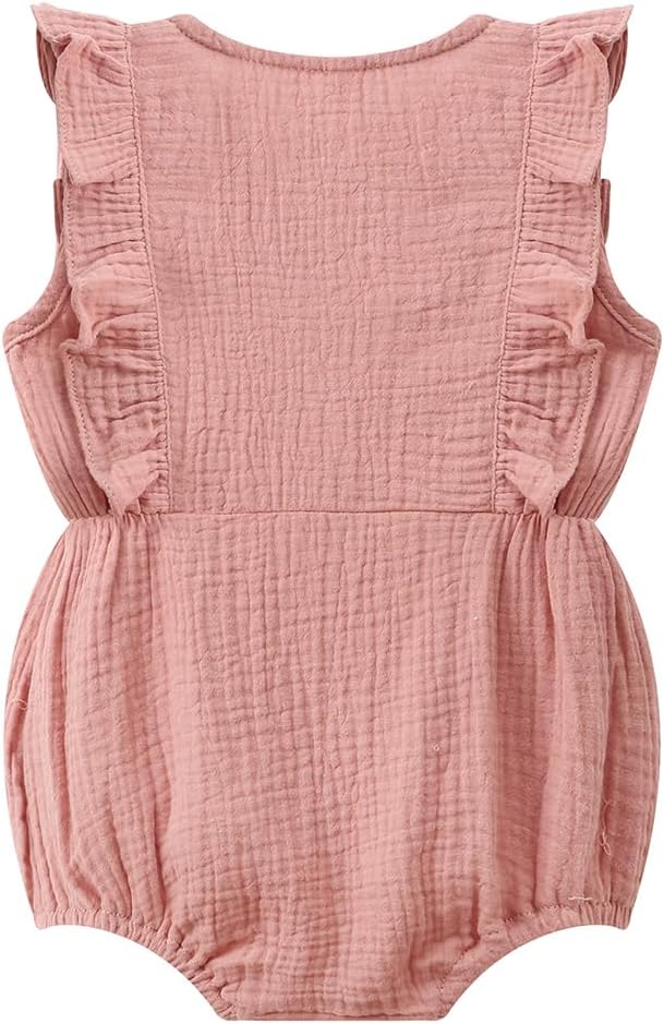 Baby Girl Bubble Romper Muslin Cotton Newborn Summer Clothes, 0-18M | Baby - Image 2