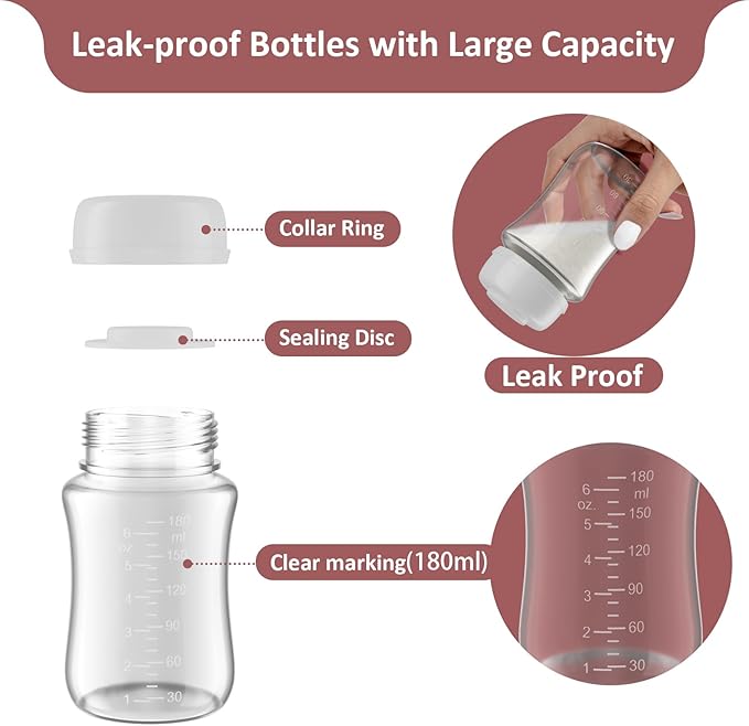 Pump Parts Compatible with Spectra S1/S2/9 Plus Breastpump, 4 Set Replacement Parts for Spectra Include 19mm Flange,Duckbill Valve,Backflow Protector,Tube,Bottle, Not Original Spectra S2 Accessories
