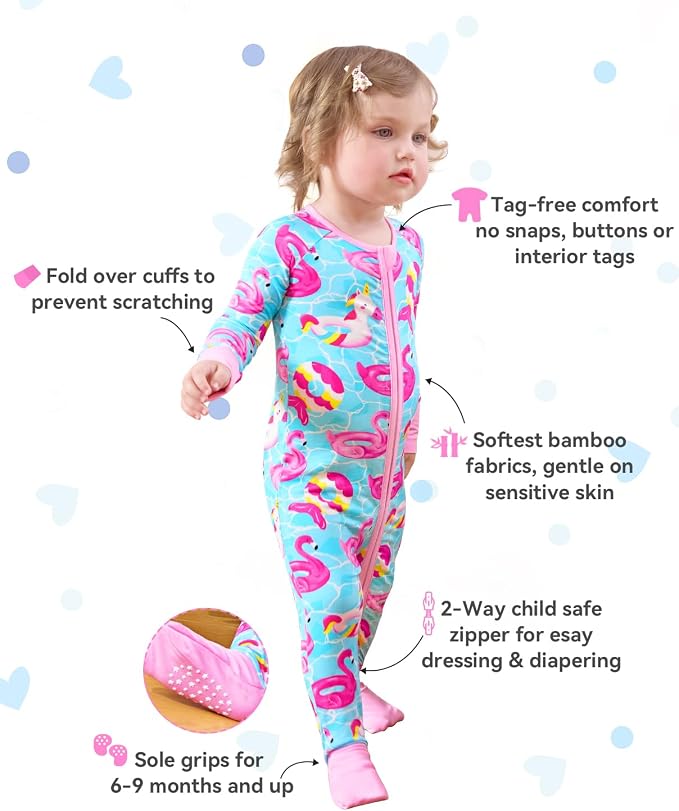 babee Reshinee Viscose Derived from Bamboo Baby Footie Pajamas Convertible - Image 2