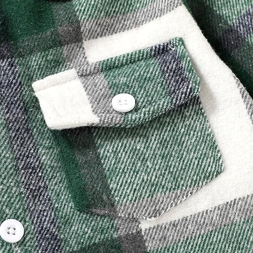 YOUNGER STAR Toddler Kids Boys Girls Flannel Hooded Plaid Shirt Button Baby Red - Image 5