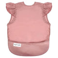Tiny Twinkle Short Sleeve Apron Baby & Toddler Bib for Girls – Waterproof, Mess-Proof Bibs for Eating & Feeding, Machine Washable,Perfect Holiday Gift (Taupe, 6–24M)