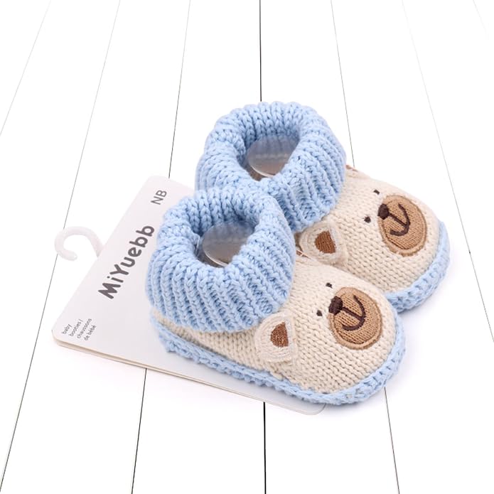 Infant Baby Boys Girls Knitted Booties Soft Cute First Walking Socks Shoes | - Image 3