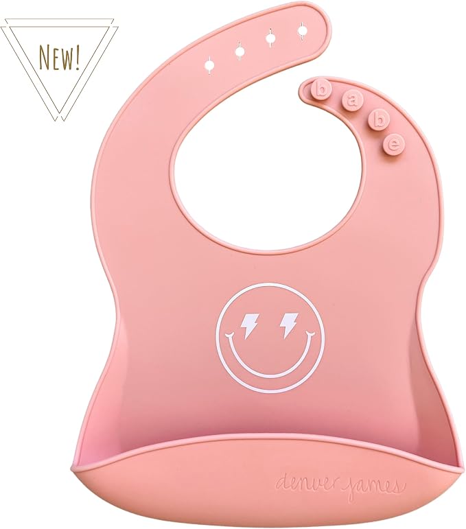 Denver James Silicone Feeding Bibs | Dishwasher Safe. Waterproof. Adjustable. - Image 3