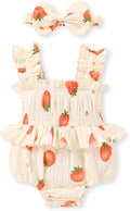 YOUNGER TREE Baby girl Romper Infant Summer Clothes Ruffle Sleeveless One Piece by YOUNGERTREE