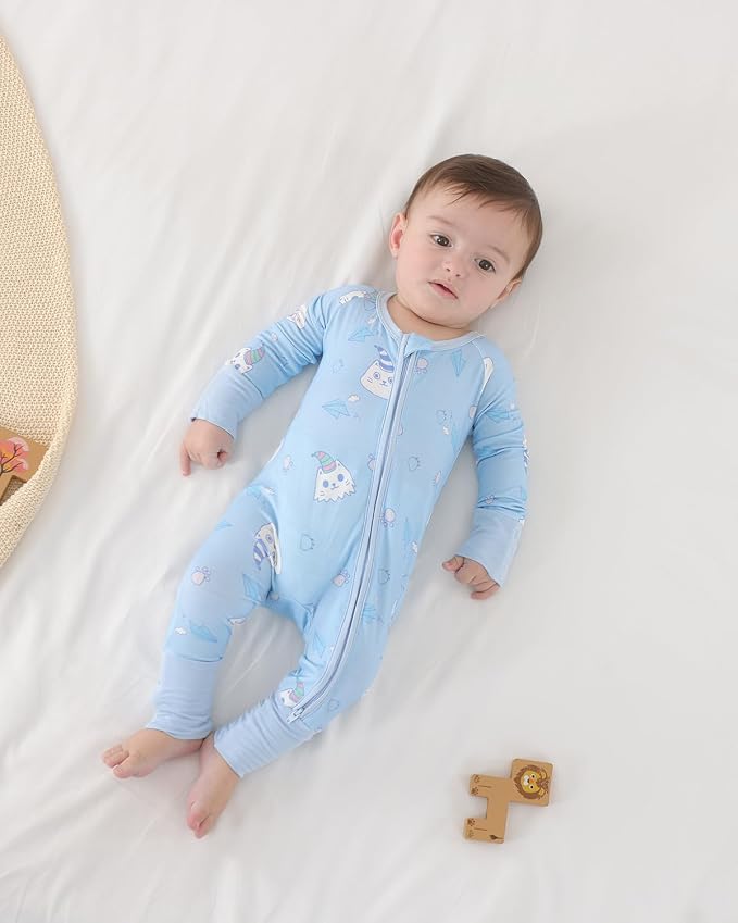 GUISBY Baby Footless Pajamas, Rayon of Bamboo, NB-2T | Rayon of bamboo softness - Image 4