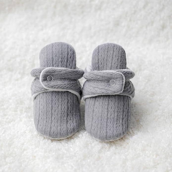 ohsofy Newborn Baby Cotton Booties Stay On Slipper Winter Warm Soft Shoes - Image 6
