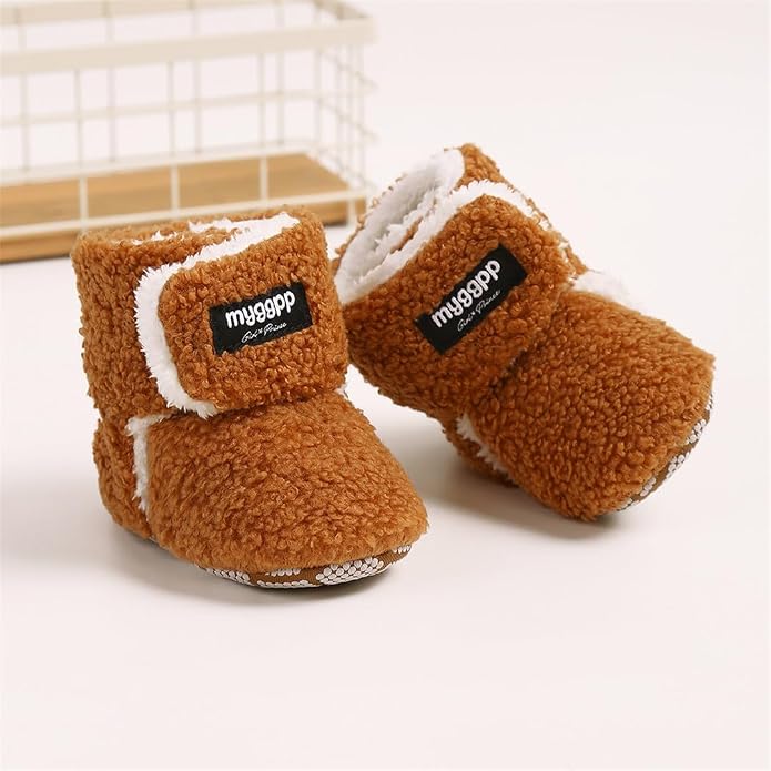 Ohwawadi Infant Baby Boots Boys Girls Cozy Fleece Slippers Snow Boots Winter - Image 5