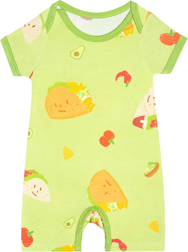 GUISBY Baby Rayon Romper Pajamas, 0-24M | Silky Soft Feel，Snap Closure，Footless by GUISBY