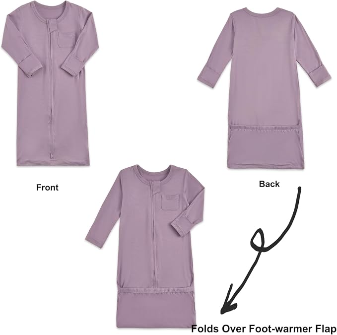 Aablexema Baby Nightgowns Rayon of Bamboo 2-way Zipper - Image 4