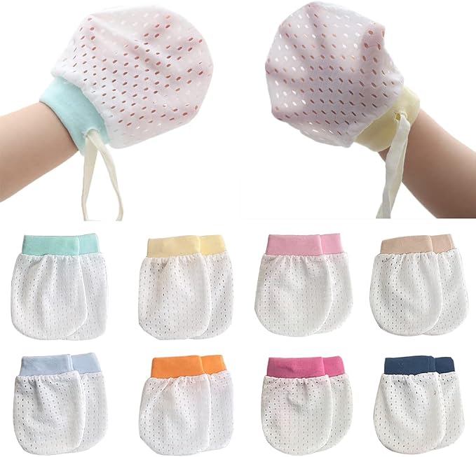 Cute Boys Girls Cotton No Scratch Gloves Drawstring Adjustable Mittens by Adeimoo