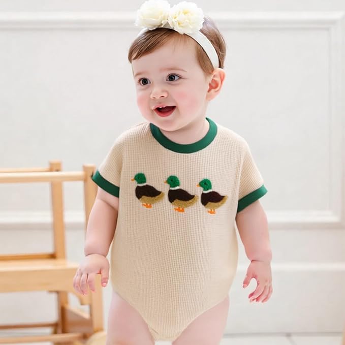 Newborn Baby Boy Girl Summer Clothes Funny Print Sweatshirt Romper Oversized - Image 2