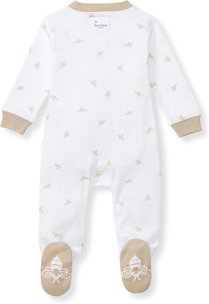 Burt's Bees Baby Boys' Organic Cotton, Sleep and Play Footed Pajamas | Easy zip - Image 2