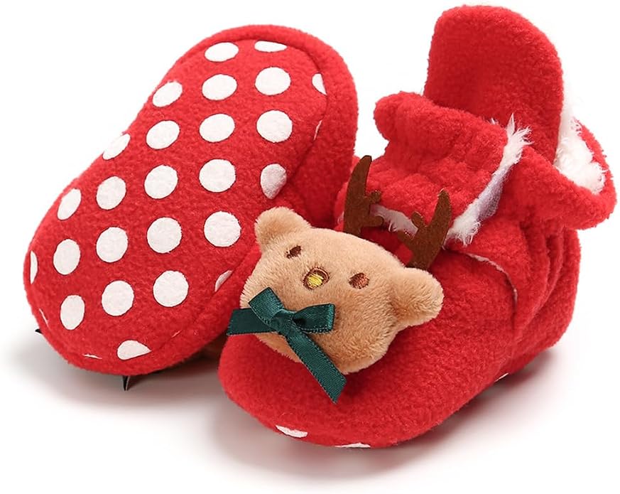 Baby Booties Cozy Fleece Slippers Soft Baby Shoes by GDSDYM