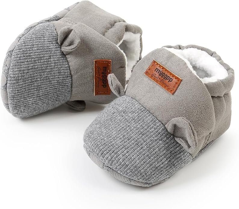 Baby Booties Cozy Fleece Slippers Soft Baby Shoes by GDSDYM