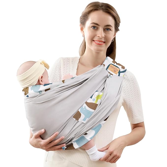 Baby Sling Carrier Newborn, Adjustable Easy Wearing Baby Nursing Warp Sling, New Mom Dad Soft Cotton Baby Front Holder Carrier for Infant Toddler Life Travel Essential Gifts