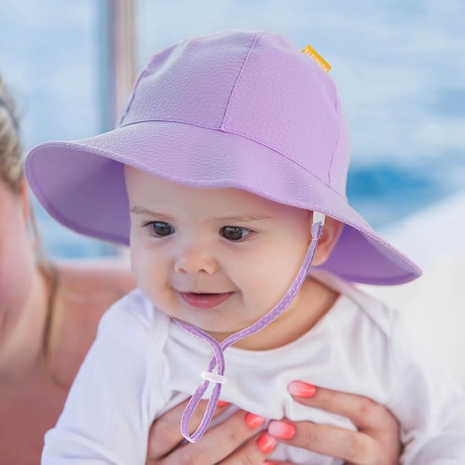 HONGTEYA Baby Sun Hat Wide Brim Adjustable Toddler Beach Bucket Hat | Soft - Image 6