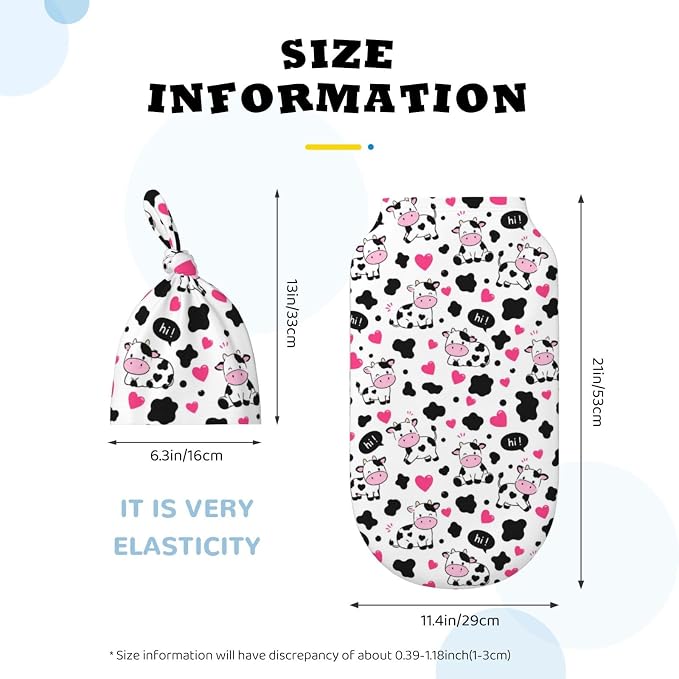 Cute Cow Swaddle Blankets Soft Receiving Blanket Baby Swaddle Wrap - Image 5