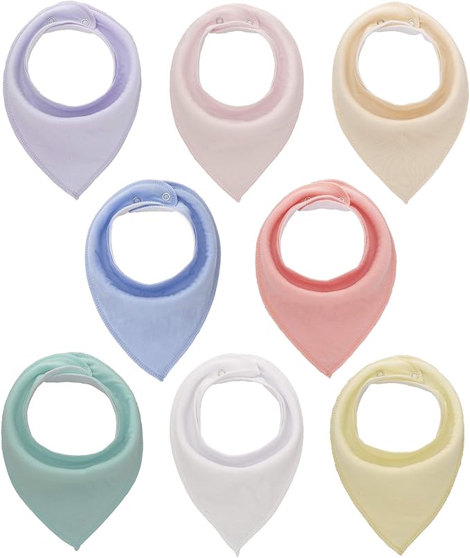 Cotton Bandana Drool Bibs for Baby Girl Boys for Drooling and Teething for 8 by maiwa