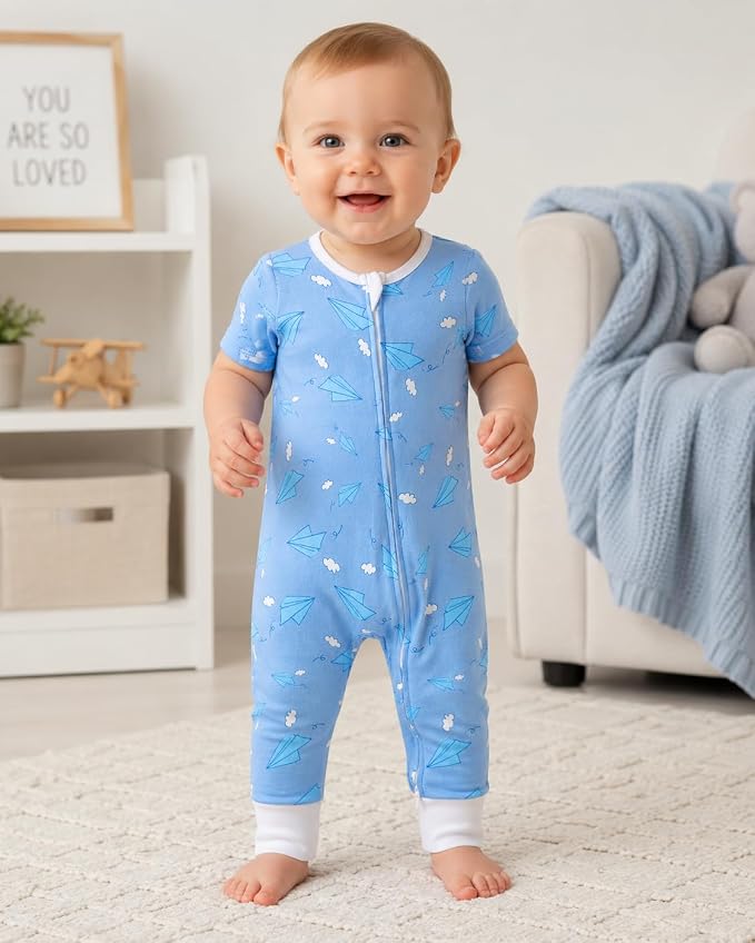 GUISBY Baby Cotton Footless Zipper Pajamas | 100% Cotton Comfort, Easy Zipper - Image 3