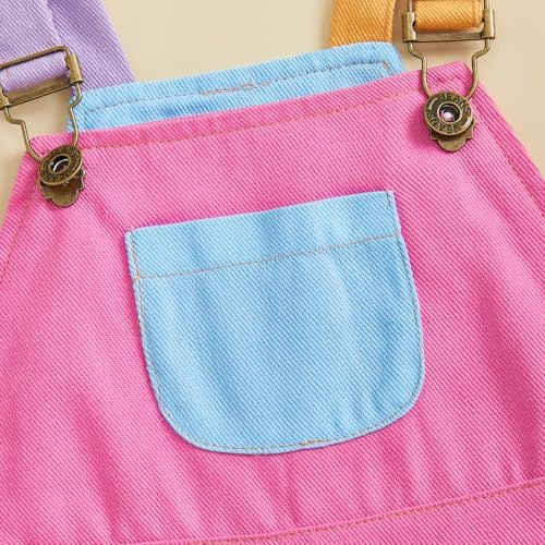 Fernvia Toddler Kids Baby Girl Boy Contrast Color Overalls Shorts Clothes - Image 4