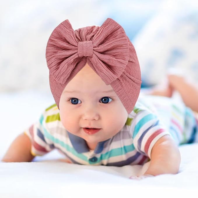 Cinaci 6 Pack Nursery Hospital Caps Bonnets Beanies Headwraps Turban Hats - Image 5