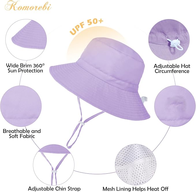 Komorebi Toddler Sun Hat UPF 50+ Kids Beach Bucket Hats Boys Girls 0-8Y | Cute - Image 6