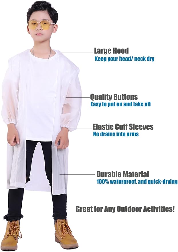Kids Rain Jacket, 2 Pack Rain Ponchos - Image 3